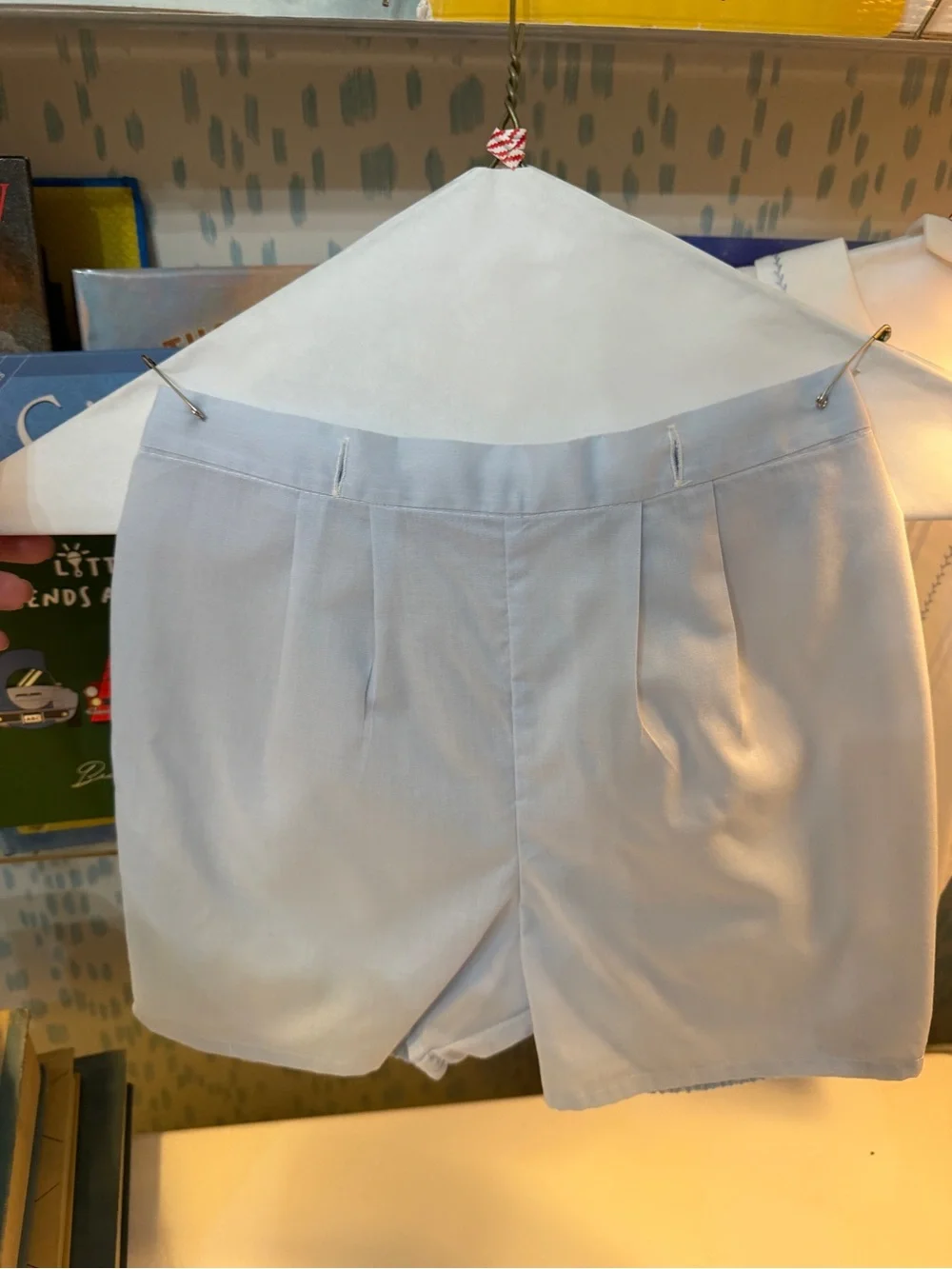 Feltman Brothers White and Light Blue Boys' Short Set with Classic Collar